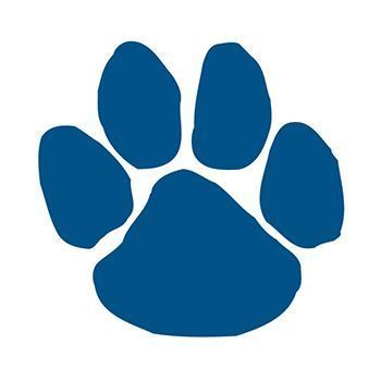 Four toes blue wildcat paw print