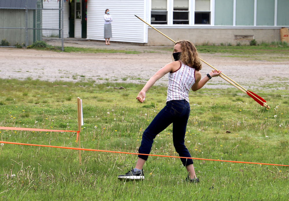 Fisher-Mitchell School Fourth Graders Try Their Hand at Wabanaki Atlatl