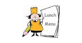 lunch lady with menu