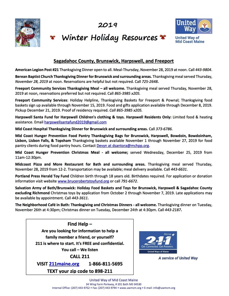 Winter Holiday Resources 2019