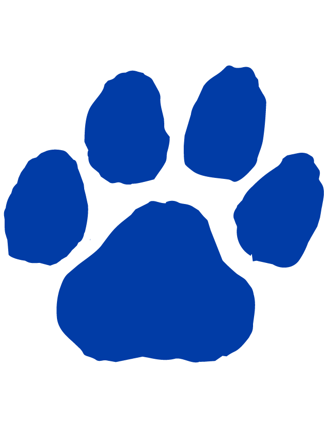 Blue four-toed paw print