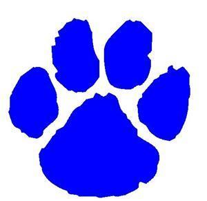 Blue four toe paw print