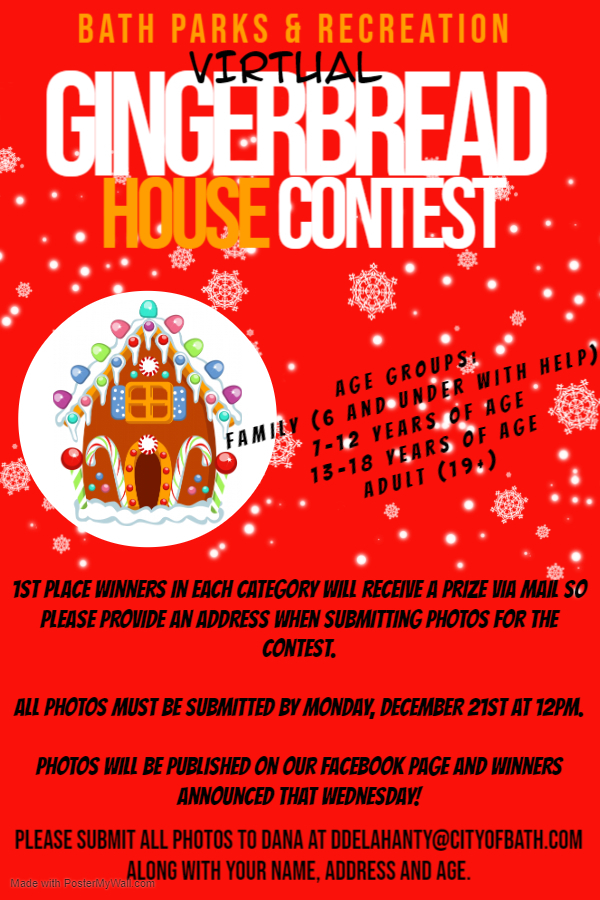 BATH REC GINGERBREAD HOUSE CONTEST