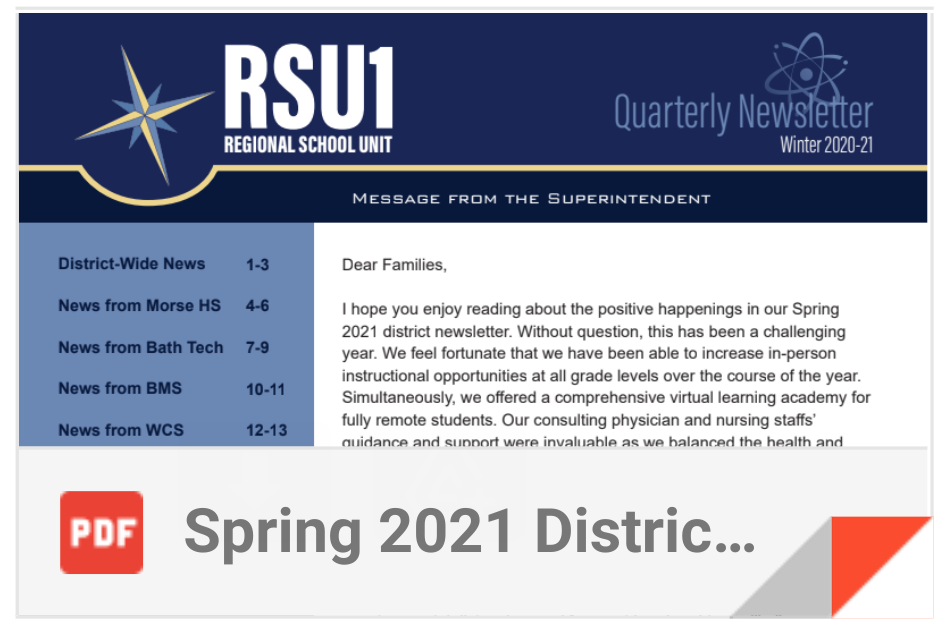 Read all about in the Spring 2021 District Newsletter