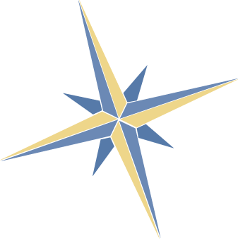 The RSU1 Compass Rose Logo in Blue and Gold
