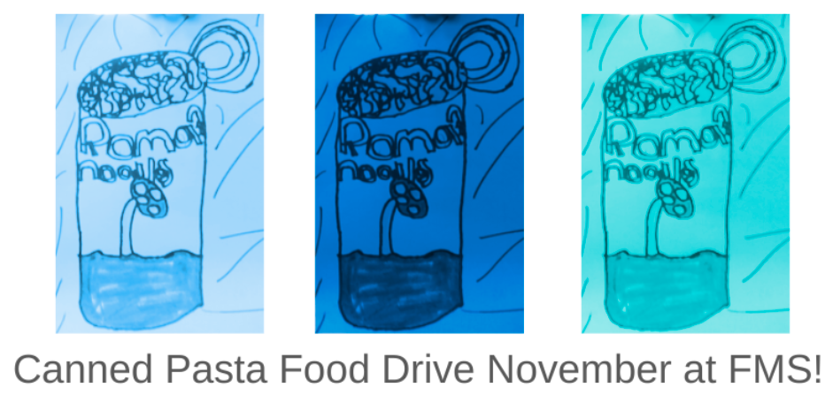 Canned Pasta Food Drive November at FMS!