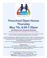 Upcoming CHOICES (Pre-K) Open House for 2020-2021 School Year