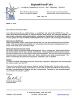 Letter to Staff and Parents, COVID19