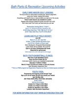 Bath Parks & Recreation Upcoming Activities