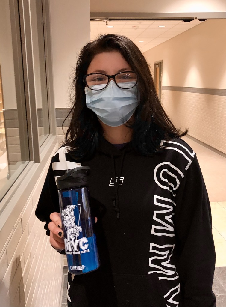 student with waterbottle
