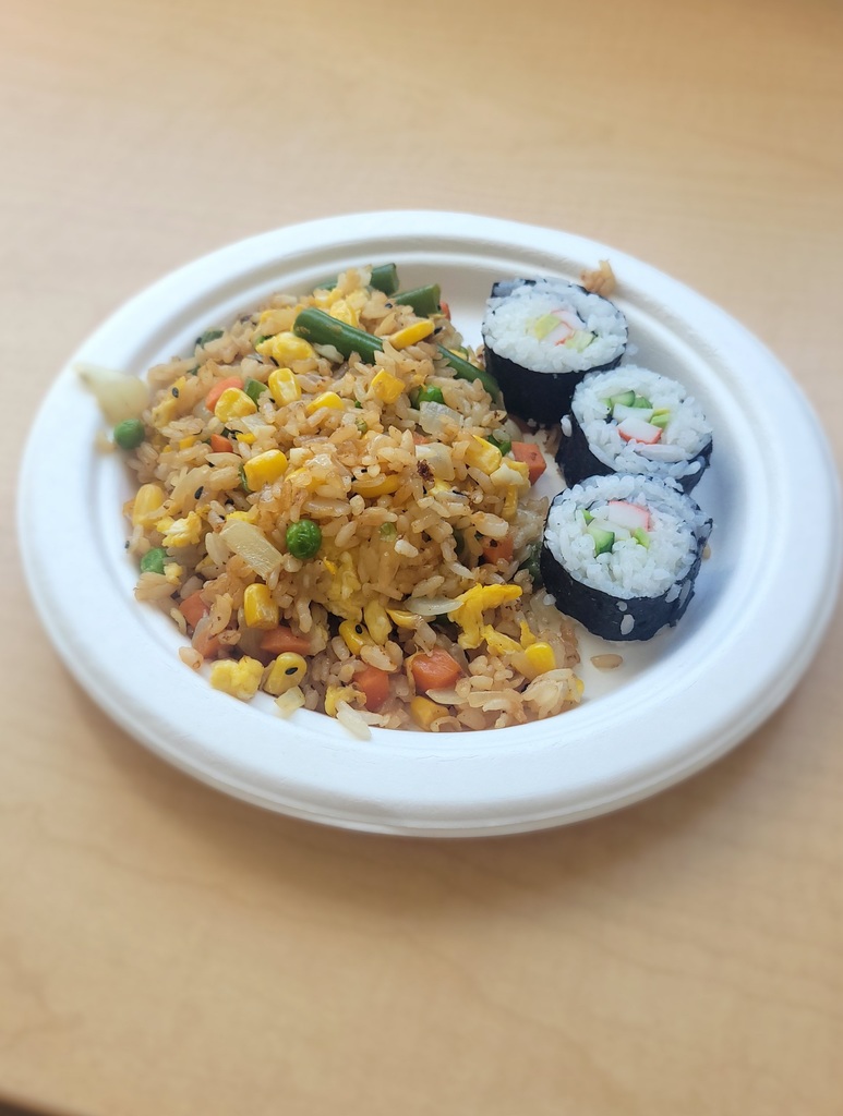 California Roll and fried rice