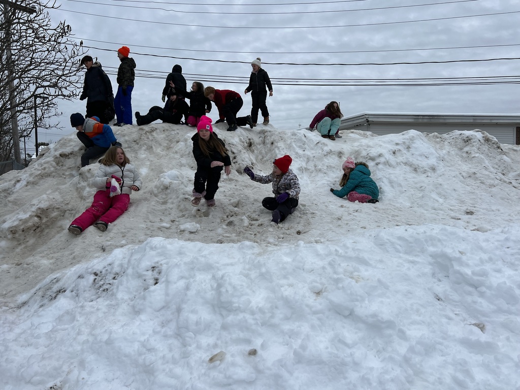 students snow play